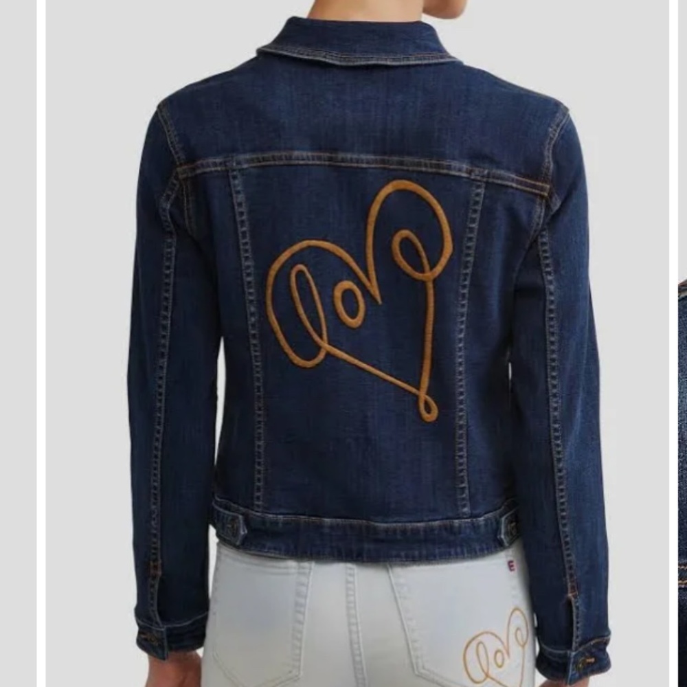 EV1 Ellen DeGeneres Denim ‘Love’ Jacket Sz M Dark Wash